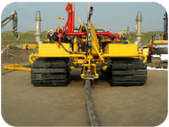 Cable Trenching: Subtrench Two Trenching Machine with 210mm OD Power Cable Loaded. Click on the thumbnail for a larger version.
