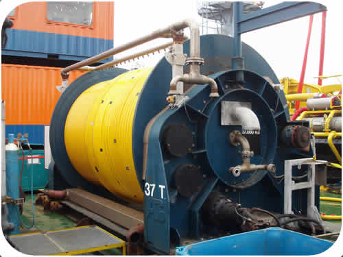 Subtrench Two Trenching Machine: Supply Umbilical Reel. Click to go back.