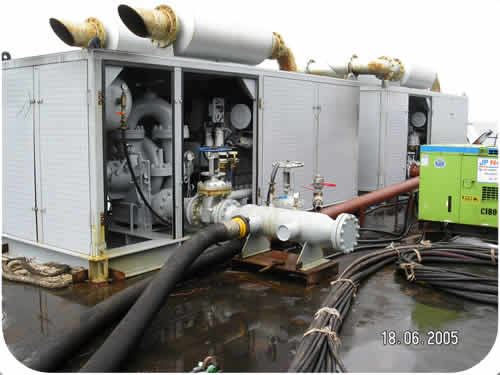 Pipeline Trenching: Subtrench One 750HP Water Pumps. Click to go back.
